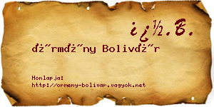 Örmény Bolivár névjegykártya